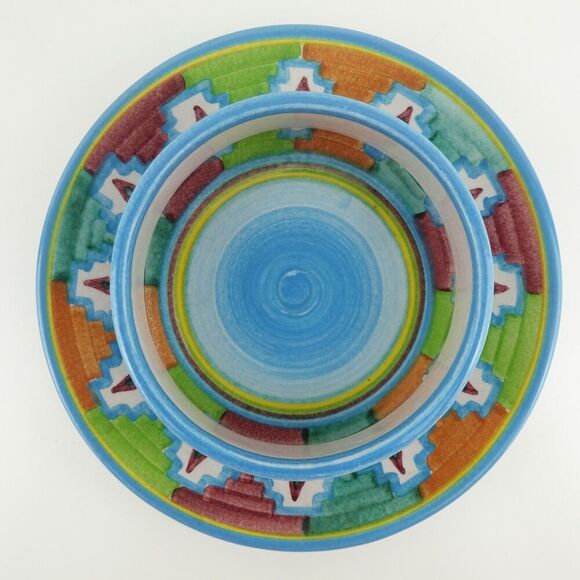 Mexican Colorful Pottery Art Covered Butter Cheese Dish Signed By The Artist - Picture 6 of 12